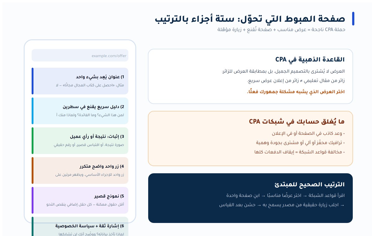 التسويق CPA أجزاء صفحة الهبوط التي ترفع نسبة التحويل في عروض CPA