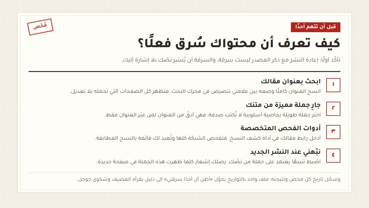 حماية المحتوى من السرقة كيف تعرف أن محتواك سُرق فعلًا؟ أربع طرق للكشف
