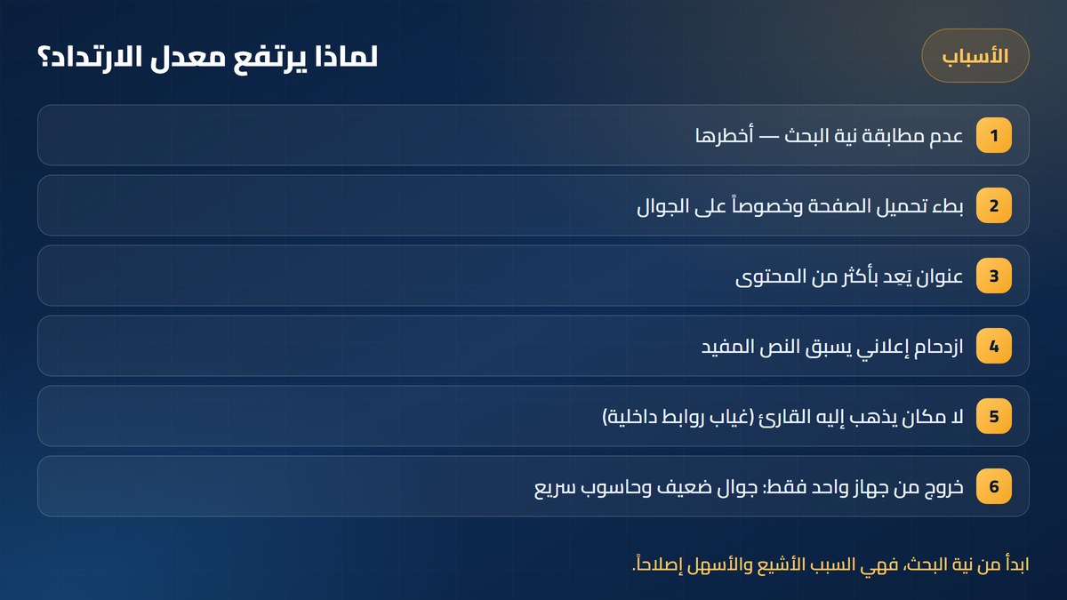 معدل الارتداد أسباب ارتفاع معدل الارتداد — أرباحي