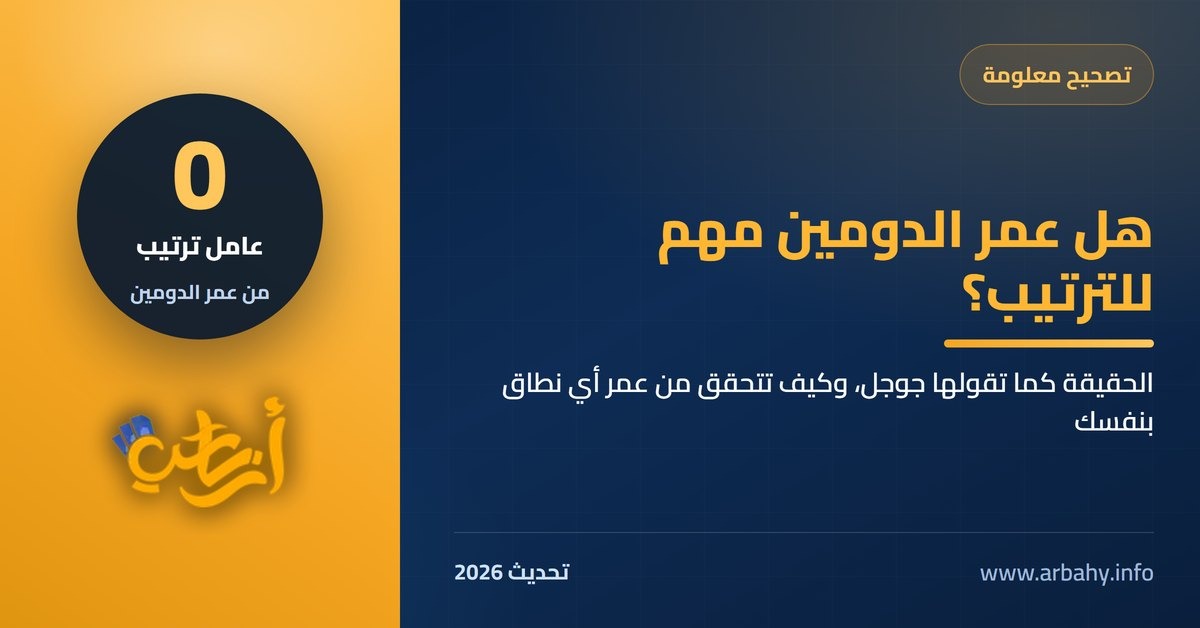 عمر الدومين هل عمر الدومين مهم في ترتيب موقعك - أرباحي