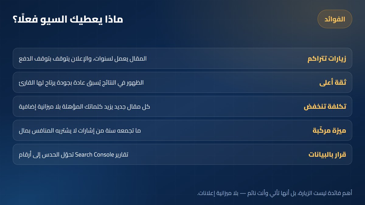 ما هو السيو فوائد السيو الحقيقية للمواقع الجديدة — أرباحي